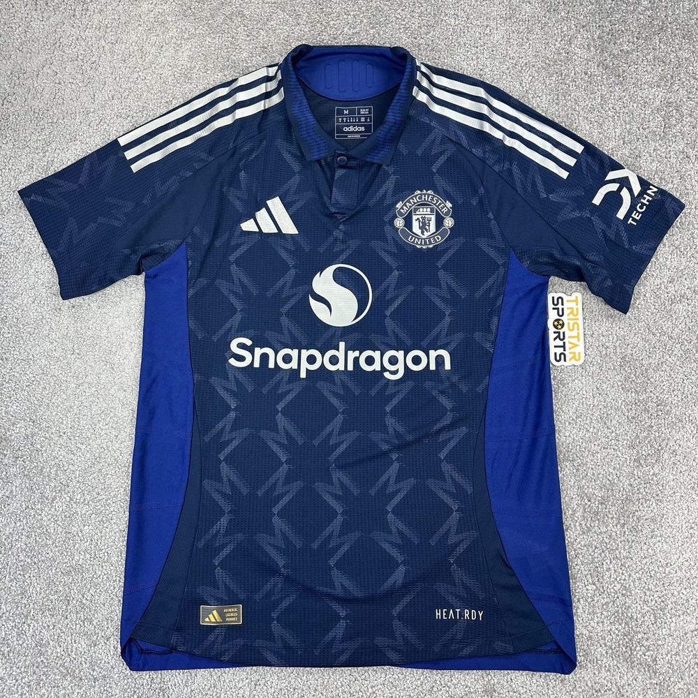 Manchester United Jersey Mens Medium Soccer Snapdragon DXC Adidas Authentic Away